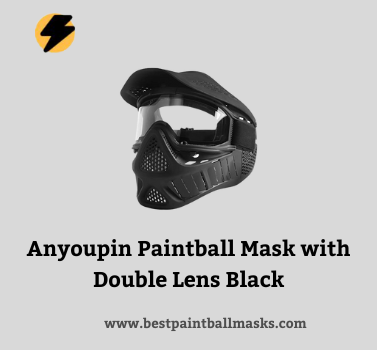 Anyoupin Paintball Mask with Double Lens - Black